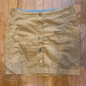Toad & Co Corduroy Mindy Skirt. Size 4. Yellow.